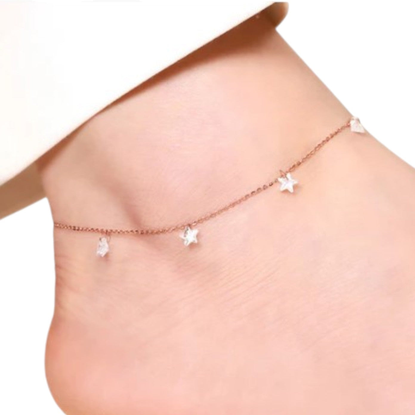 Star Rose Gold Plated 925 Sterling Silver Anklet By Kesardeep Impex For Women